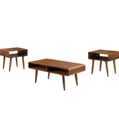Walnut 3-Pc. Wood Coffee And Side Table Set-Kirkland's Home New