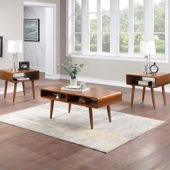 Walnut 3-Pc. Wood Coffee And Side Table Set-Kirkland's Home New