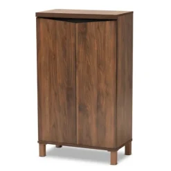 Walnut Slim Shoe Storage Cabinet-Kirkland's Home Flash Sale