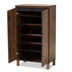 Walnut Slim Shoe Storage Cabinet-Kirkland's Home Flash Sale