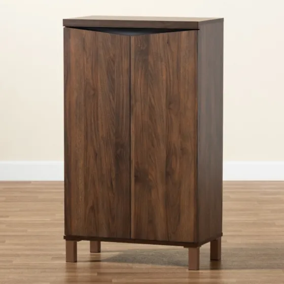 Walnut Slim Shoe Storage Cabinet-Kirkland's Home Flash Sale