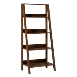 Walnut 4-Tier Ladder Bookshelf-Kirkland's Home Best Sale