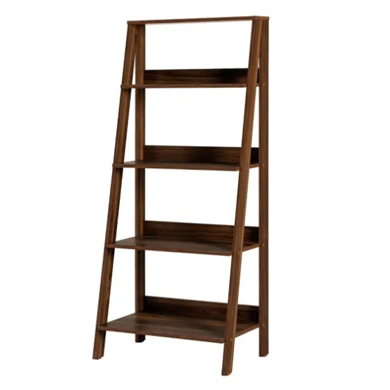 Walnut 4-Tier Ladder Bookshelf-Kirkland's Home Best Sale
