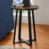Walnut Urban Rustic Round Accent Table-Kirkland's Home Shop
