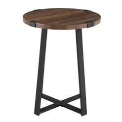Walnut Urban Rustic Round Accent Table-Kirkland's Home Shop