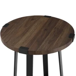Walnut Urban Rustic Round Accent Table-Kirkland's Home Shop