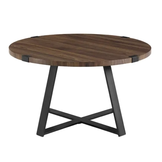 Walnut Urban Rustic Round Coffee Table-Kirkland's Home Shop