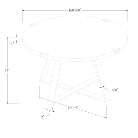 Walnut Urban Rustic Round Coffee Table-Kirkland's Home Shop
