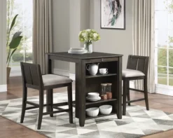 Walnut Usb Counter Table And Stools, Set Of 3-Kirkland's Home Hot