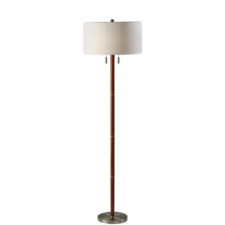 Walnut Wood And Silver Floor Lamp, 66 In.-Kirkland's Home Cheap