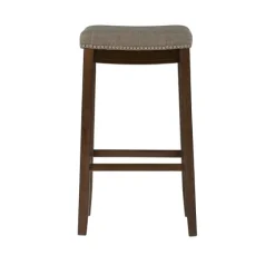 Walnut Wood Bar Stool With Cushion-Kirkland's Home Outlet