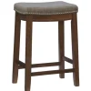 Walnut Wood Counter Stool With Cushion-Kirkland's Home Sale