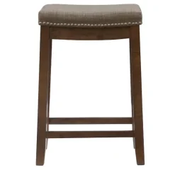 Walnut Wood Counter Stool With Cushion-Kirkland's Home Sale