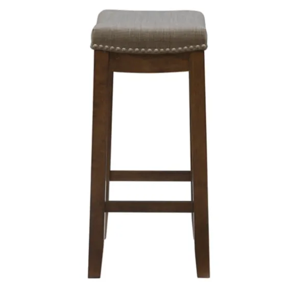 Walnut Wood Counter Stool With Cushion-Kirkland's Home Sale