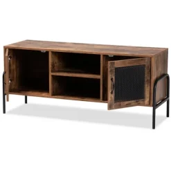 Walnut Wood 2-Door Tv Stand-Kirkland's Home Store