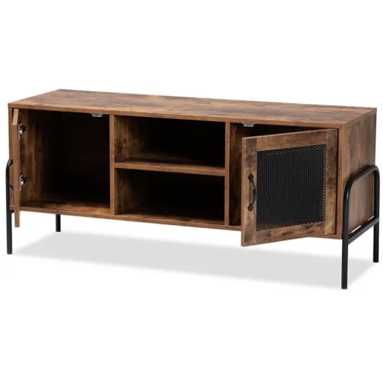 Walnut Wood 2-Door Tv Stand-Kirkland's Home Store