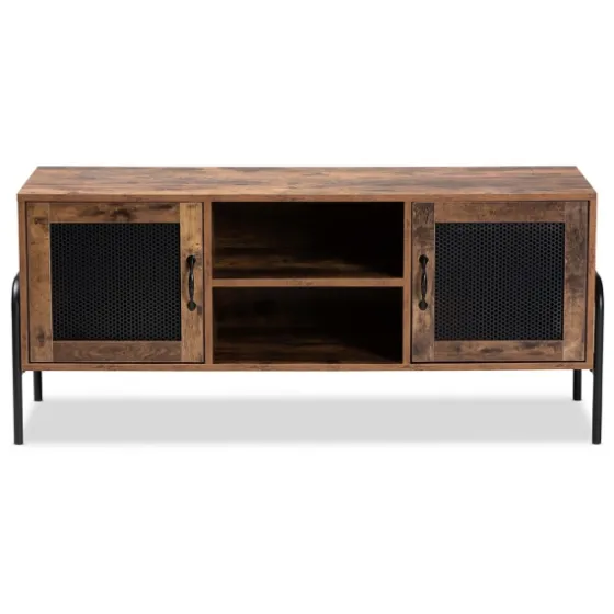 Walnut Wood 2-Door Tv Stand-Kirkland's Home Store