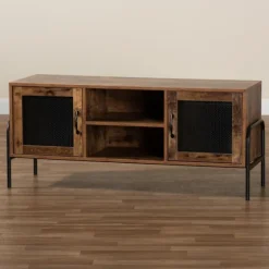 Walnut Wood 2-Door Tv Stand-Kirkland's Home Store