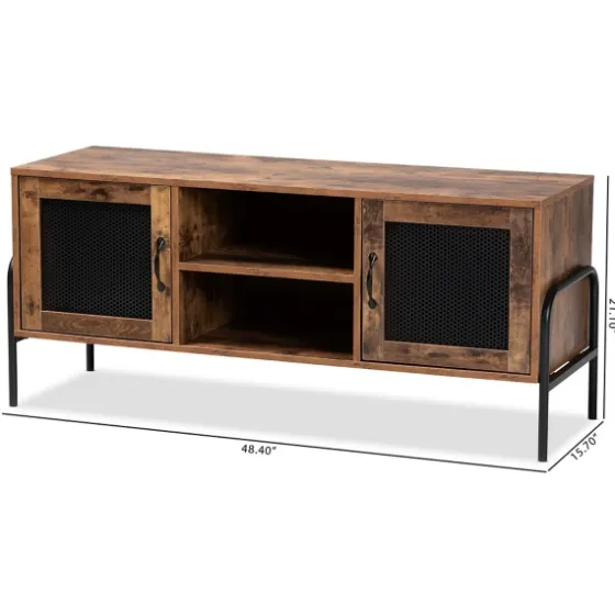 Walnut Wood 2-Door Tv Stand-Kirkland's Home Store