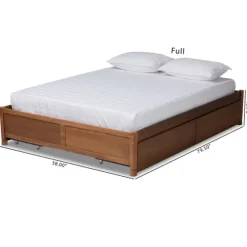 Walnut Wood 4-Drawer Full Platform Bed-Kirkland's Home Flash Sale