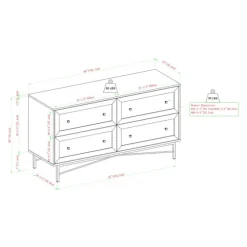 Walnut Wood Faced Gold Base Dresser-Kirkland's Home Sale