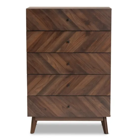 Walnut Wood Grain 5-Drawer Chest-Kirkland's Home Best Sale