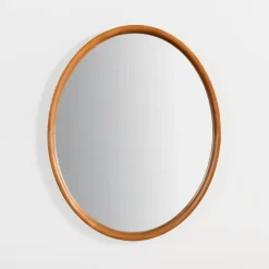 Walnut Wood Oval Wall Mirror-Kirkland's Home Outlet