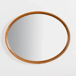 Walnut Wood Oval Wall Mirror-Kirkland's Home Outlet