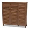 Walnut Wood 11-Shelf Paneled Shoe Cabinet-Kirkland's Home Sale