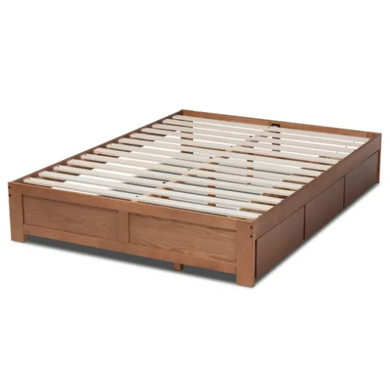 Walnut Wooden 3-Drawer Platform Bed-Kirkland's Home Hot