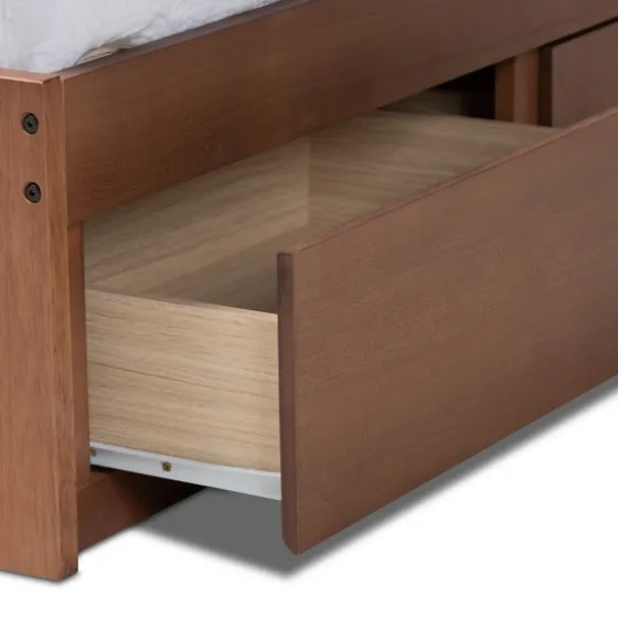 Walnut Wooden 3-Drawer Platform Bed-Kirkland's Home Hot