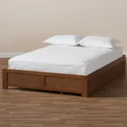 Walnut Wooden 3-Drawer Platform Bed-Kirkland's Home Hot