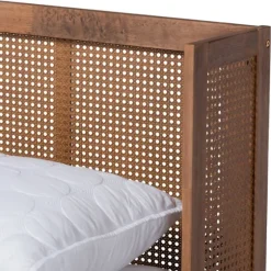 Walnut Wrap Around Rattan Queen Bed Frame-Kirkland's Home Fashion