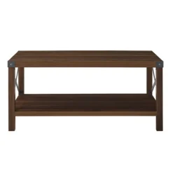 Walnut X-Frame Rustic Wood Coffee Table-Kirkland's Home Outlet