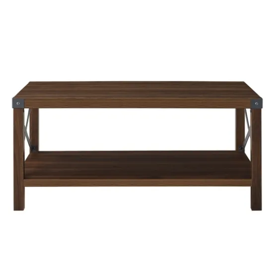 Walnut X-Frame Rustic Wood Coffee Table-Kirkland's Home Outlet