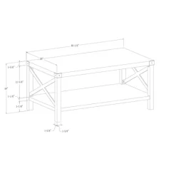 Walnut X-Frame Rustic Wood Coffee Table-Kirkland's Home Outlet
