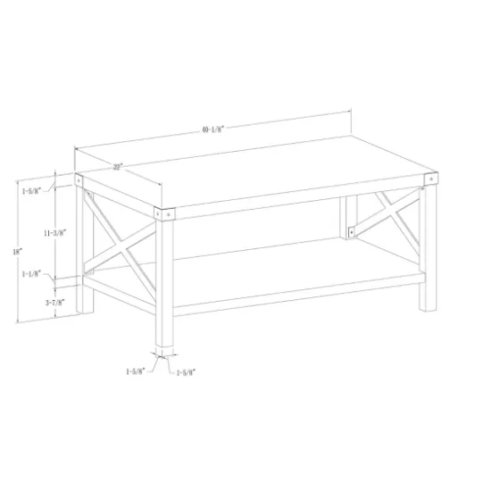 Walnut X-Frame Rustic Wood Coffee Table-Kirkland's Home Outlet