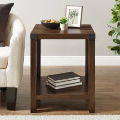 Walnut X-Frame Rustic Wood Accent Table-Kirkland's Home Cheap