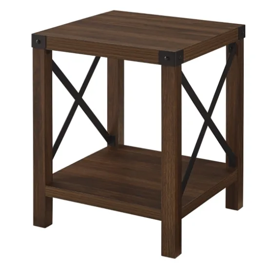 Walnut X-Frame Rustic Wood Accent Table-Kirkland's Home Cheap