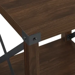 Walnut X-Frame Rustic Wood Accent Table-Kirkland's Home Cheap