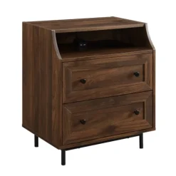 Warm Brown Curved Top Nightstand Table-Kirkland's Home Shop