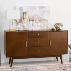 Warm Brown Mid-Century Modern Storage Console-Kirkland's Home Discount