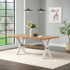 Warm Cherry Birch Trestle Base Dining Table-Kirkland's Home Sale