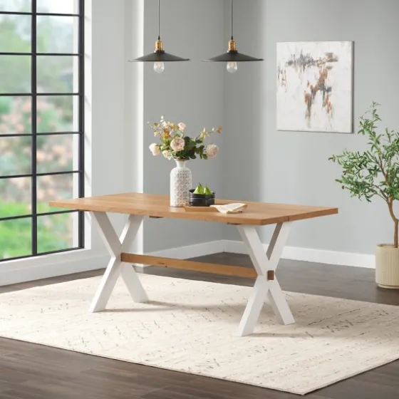 Warm Cherry Birch Trestle Base Dining Table-Kirkland's Home Sale