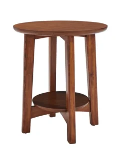 Warm Chestnut Wood Round Accent Table-Kirkland's Home Best Sale