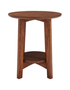Warm Chestnut Wood Round Accent Table-Kirkland's Home Best Sale