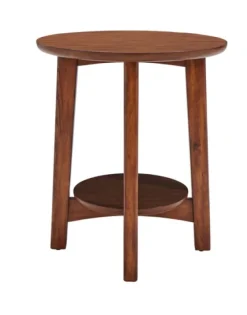 Warm Chestnut Wood Round Accent Table-Kirkland's Home Best Sale