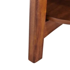 Warm Chestnut Wood Round Accent Table-Kirkland's Home Best Sale