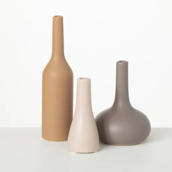Warm Matte Ceramic Bud Vases, Set Of 3-Kirkland's Home Cheap