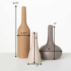 Warm Matte Ceramic Bud Vases, Set Of 3-Kirkland's Home Cheap